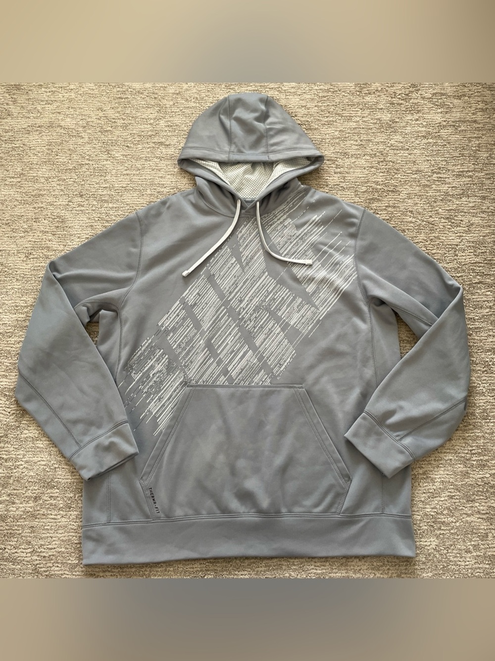 Nike Therma-Fit Pullover Hoodie Men’s Size XL Gray Fleece Logo Graphic Print - Picture 1 of 8